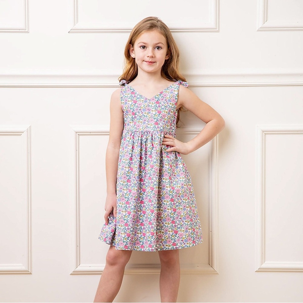 Hope and Henry Heirloom Linen Swing Dress, “Flower Show” 4, MSRP $35 🌺